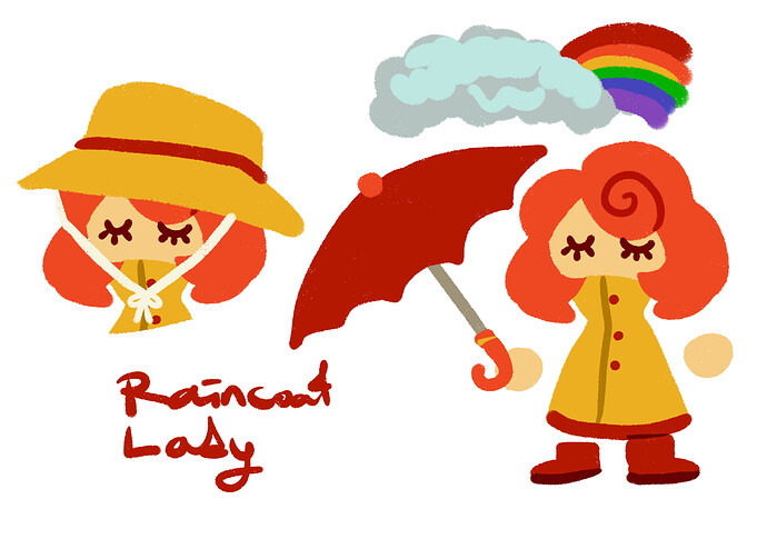 raincoat lady