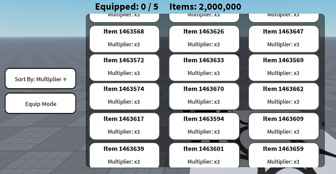 Showcase with 2 Million Items.