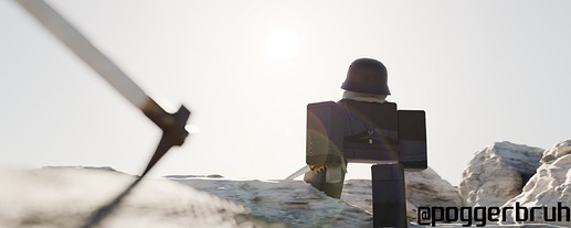 soldat looking at the sun