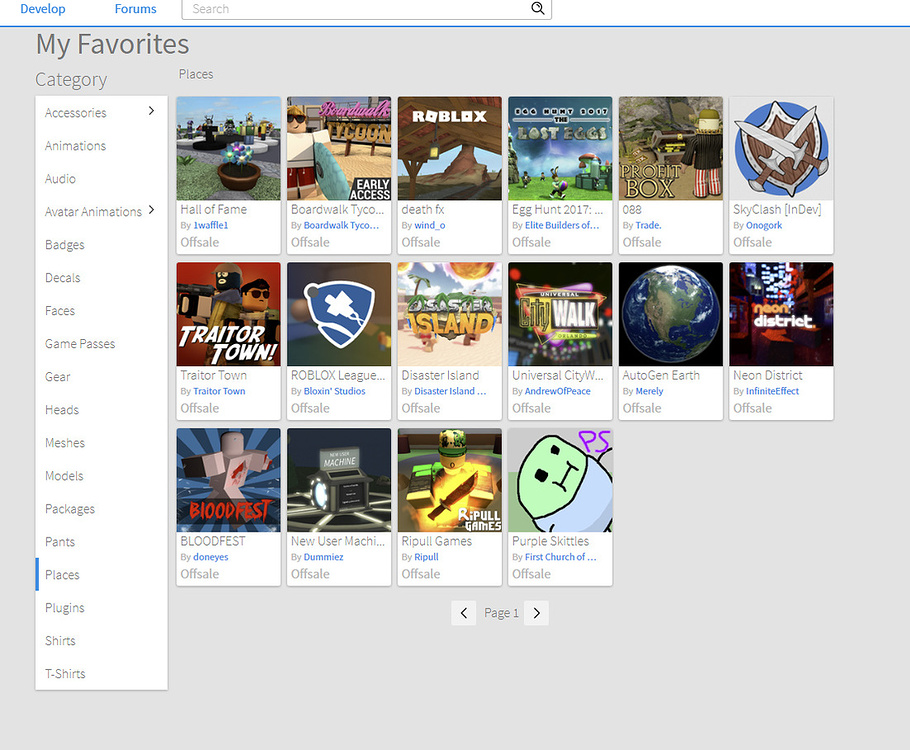 Favourite Places Bug? - Website Bugs - Developer Forum | Roblox
