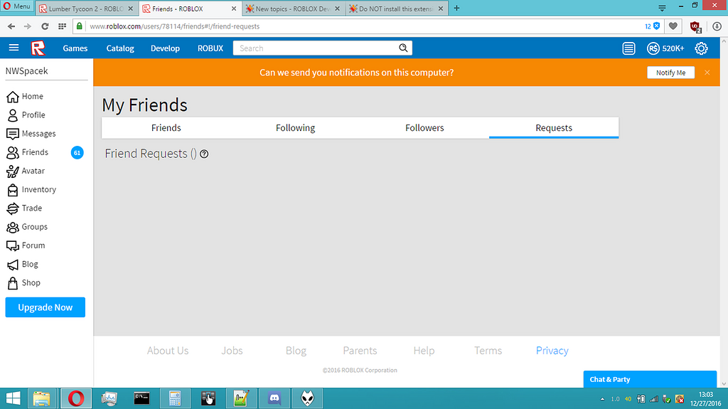 Friend requests not showing up - Website Bugs - Developer Forum | Roblox