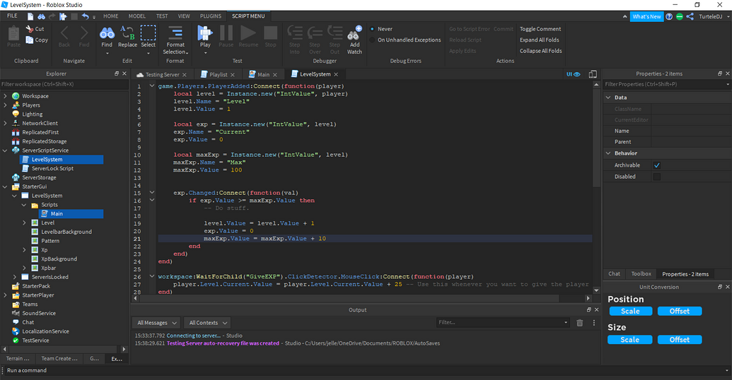 I have problems with my level system - Scripting Support - Developer ...