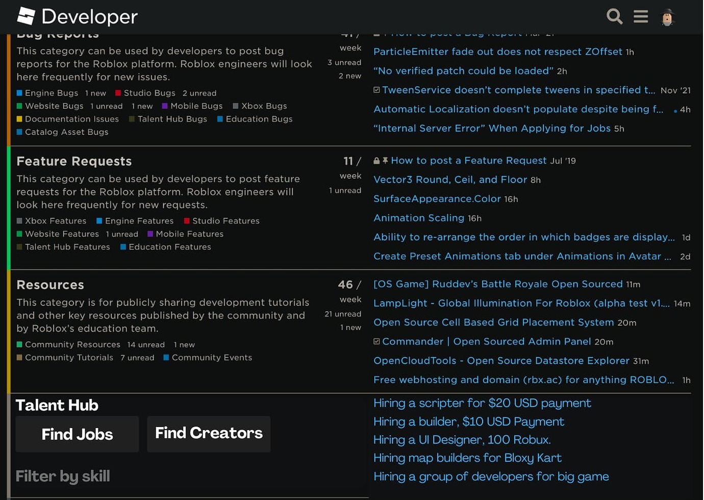 DevForum or TalentHub for portfolios - Forum Features - Developer Forum | Roblox