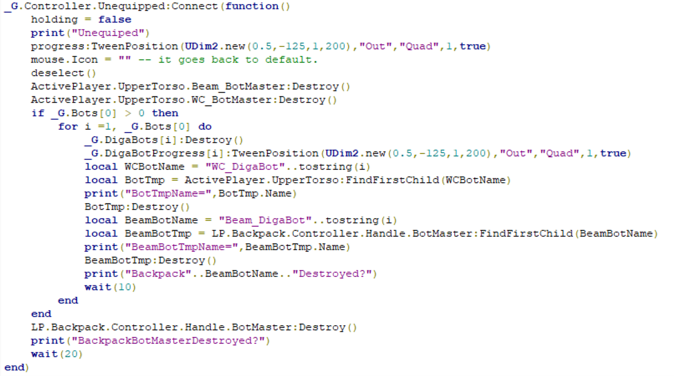 Unable to destroy backpack item contents - Scripting Support ...