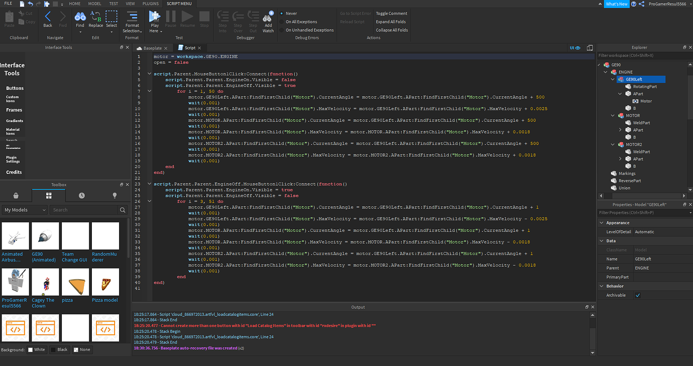 Animating Plane Engine - Scripting Support - Developer Forum | Roblox
