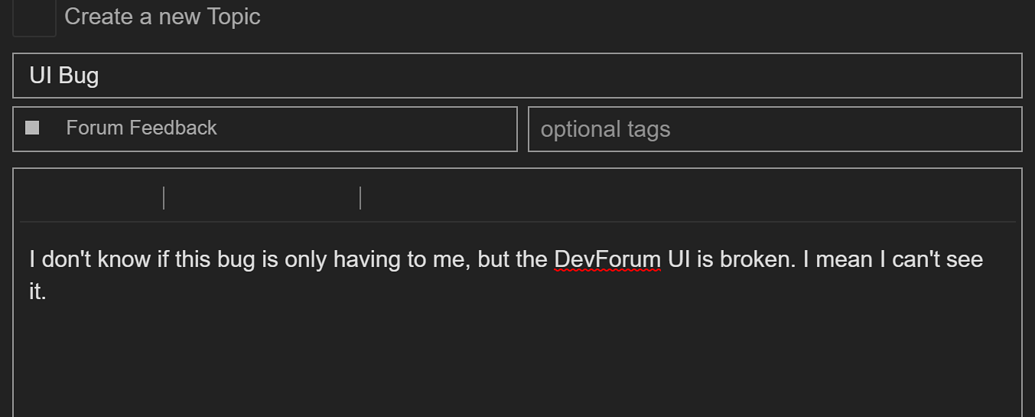 DevForum UI Bug - Forum Help - Developer Forum | Roblox