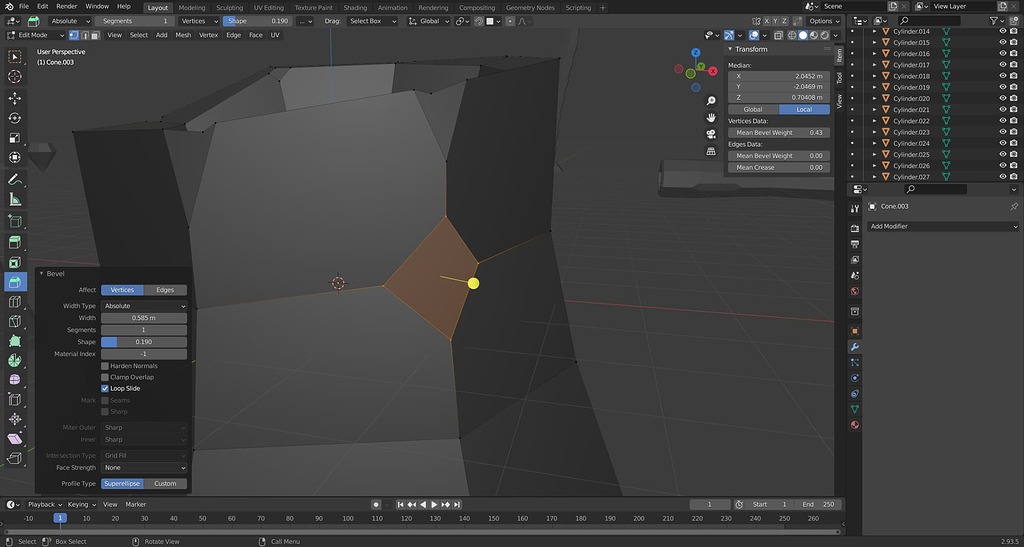How do I Make a Bevel Thiner in Blender? Art Design Support