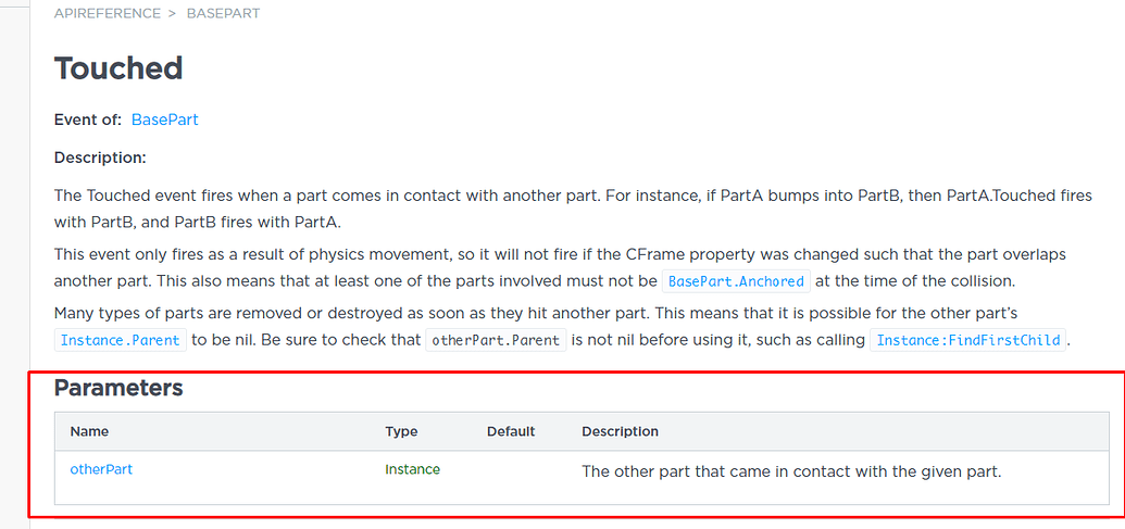 Error using Instance.Touched - Scripting Support - Developer Forum | Roblox