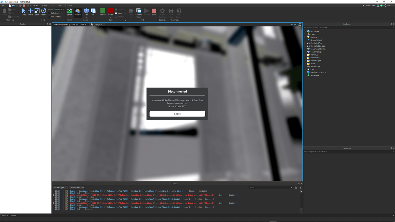 Error code 267 in roblox studio - Scripting Support - Developer Forum ...