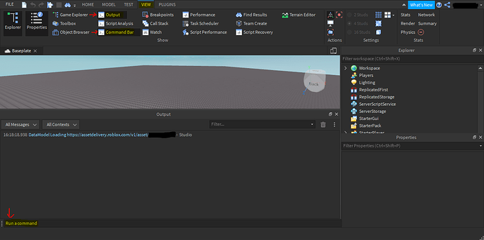 how to open cmd bar and output