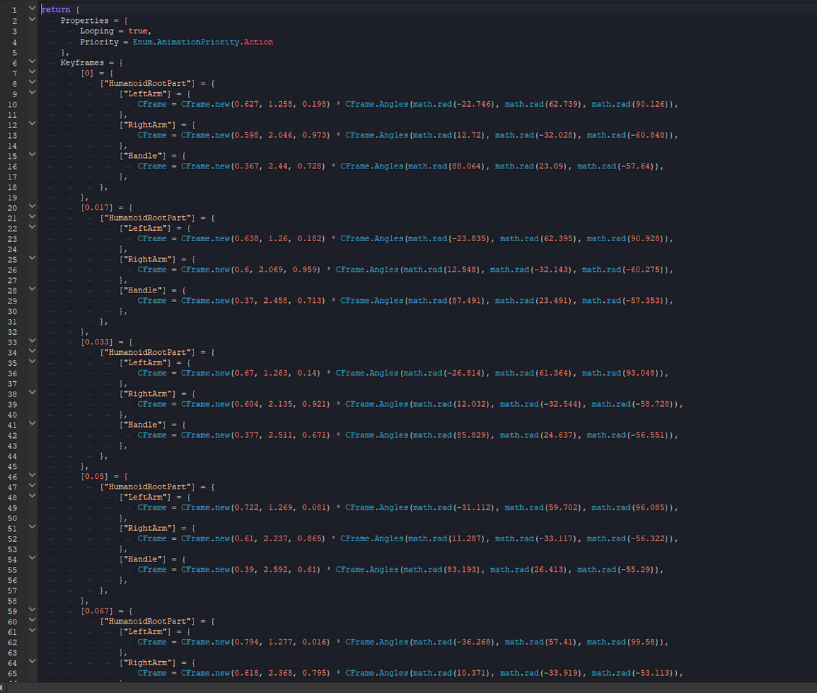 How do I loop through and play the animation through the CFrame ...