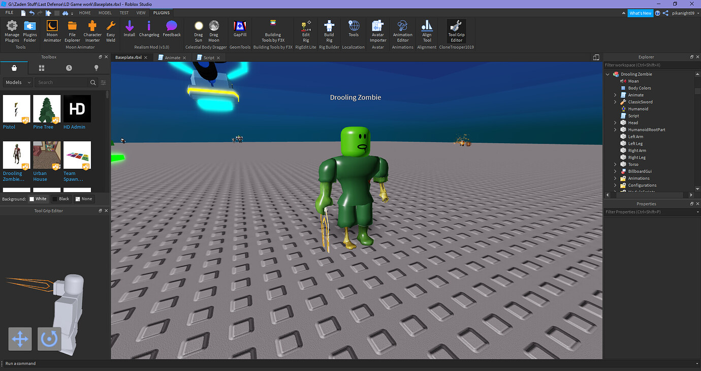 Help with Tool Grip on NPC Scripting Support Developer Forum Roblox