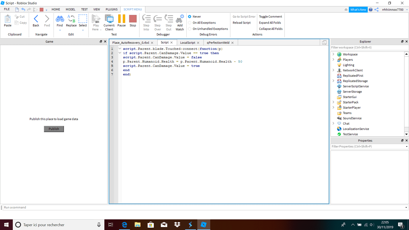 Sword damages only one time - Scripting Support - Developer Forum | Roblox