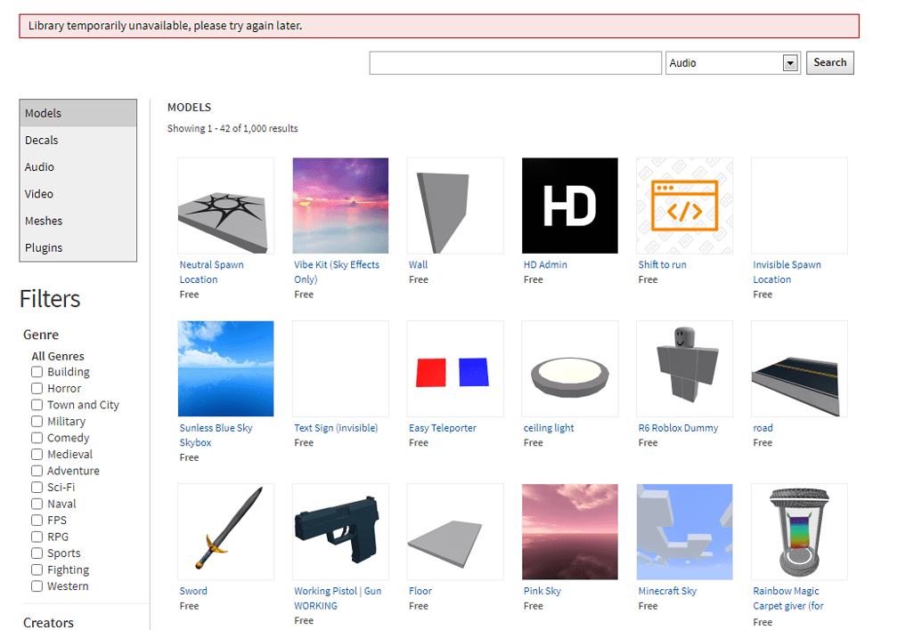 Certain searches return "Catalog is temporarily unavailable" Website