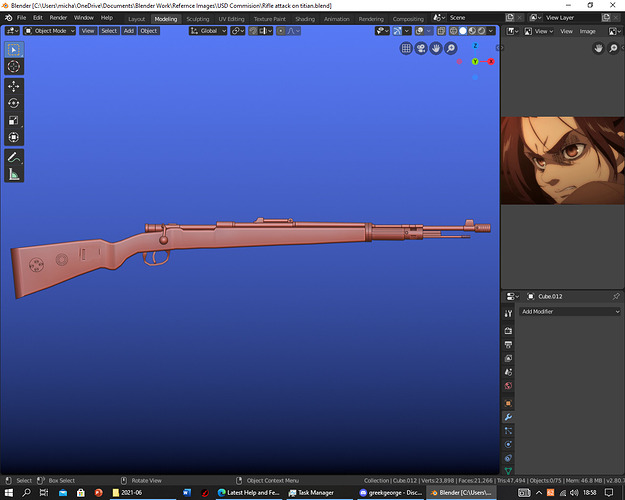 After two hours(Rifle 3d model) - Creations Feedback 