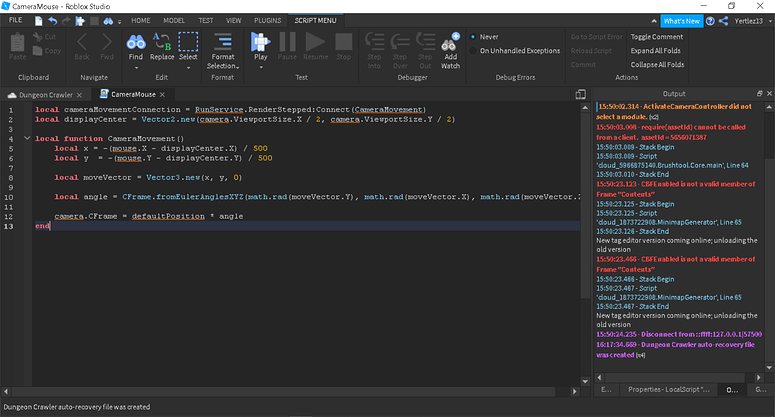 Extended Camera Range with mouse - Scripting Support - Developer Forum ...