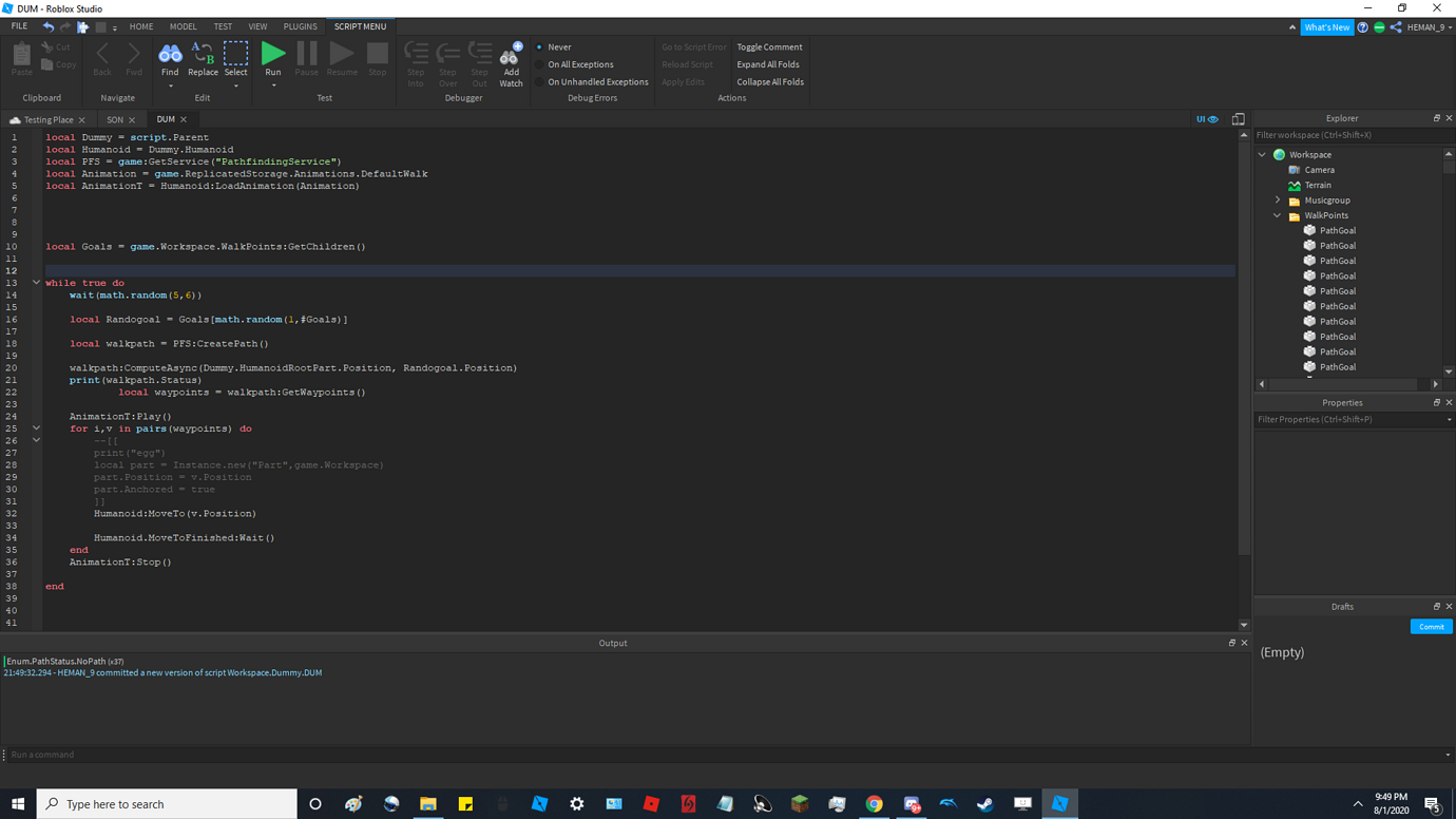 Problem With Pathfinding Service - Scripting Support - Developer Forum ...
