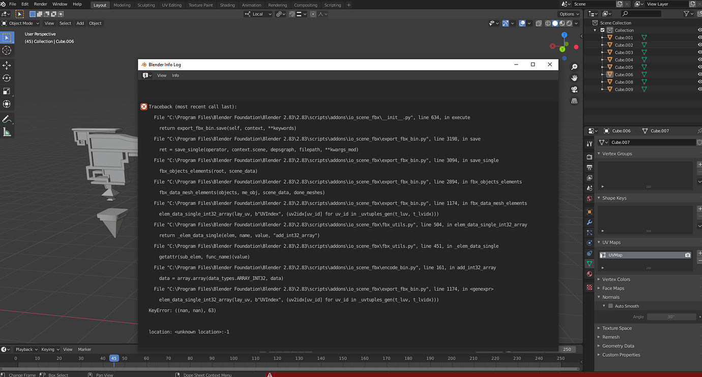 Error When Exporting as fbx from Blender - Art Design Support ...