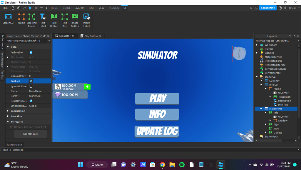 Need help scripting GUI - Scripting Support - Developer Forum | Roblox