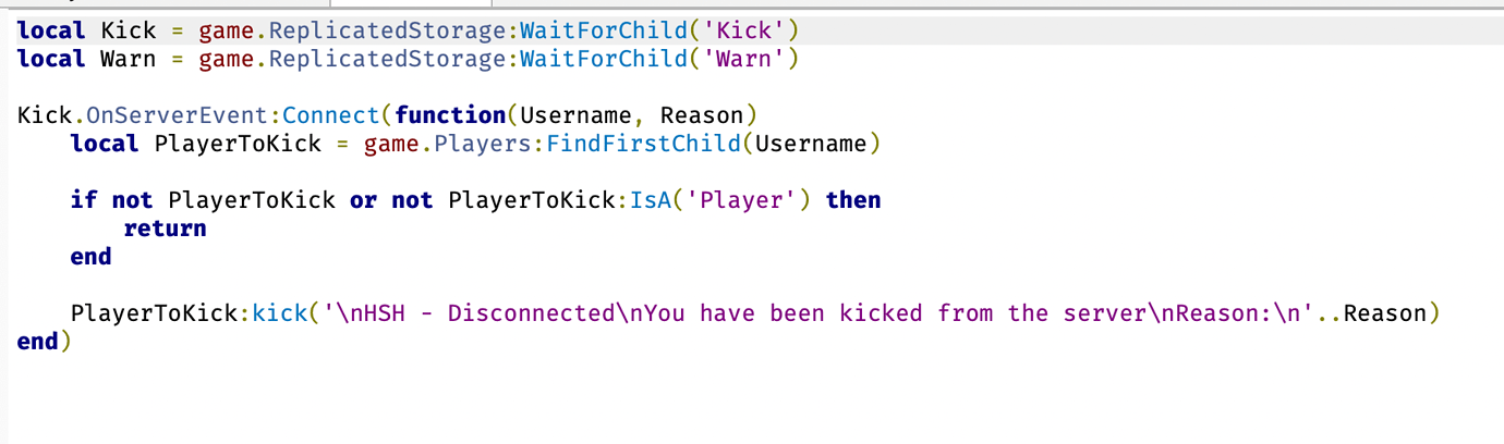 Script not kicking player - Scripting Support - Developer Forum | Roblox