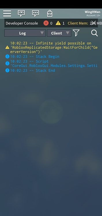 Developer console UI issue Mobile - Mobile Bugs - Developer Forum | Roblox