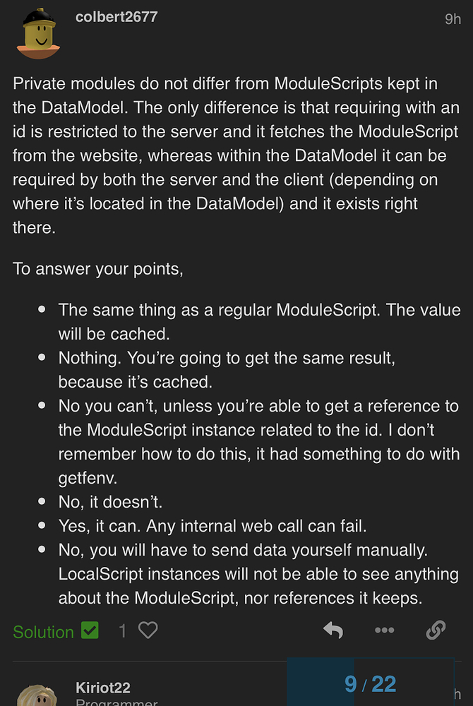 How do PrivateModules work? - Scripting Support - Developer Forum | Roblox