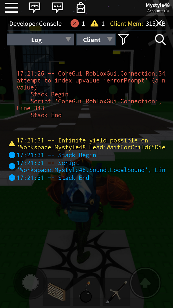 Developer console UI issue Mobile - Mobile Bugs - Developer Forum | Roblox