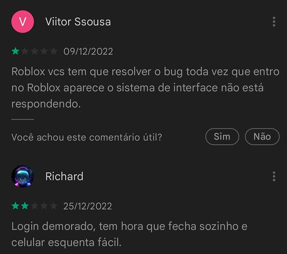 Roblox não esta respondendo celular COMO RESOLVER