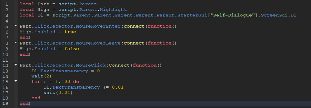 Text not appearing after clicking part - Scripting Support - Developer ...