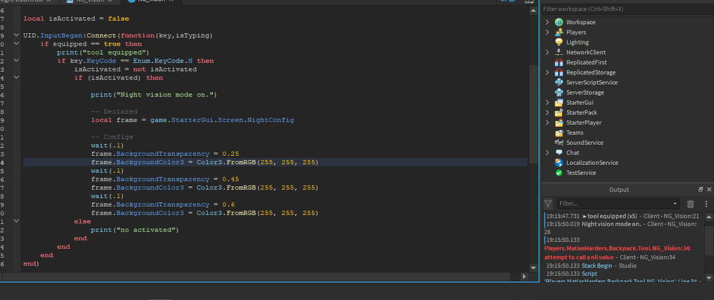Can't detect KeyCode in tool equipped - Scripting Support - Developer ...