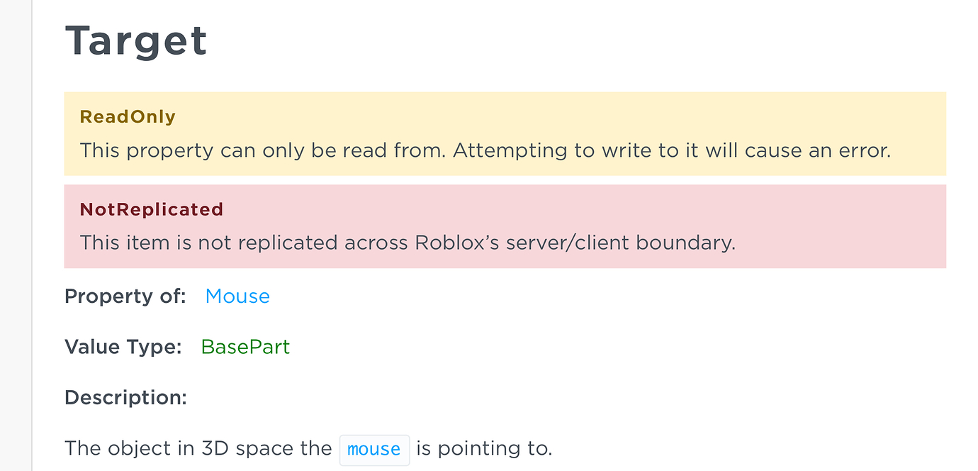 Help with Mouse.Target error - Scripting Support - Developer Forum | Roblox