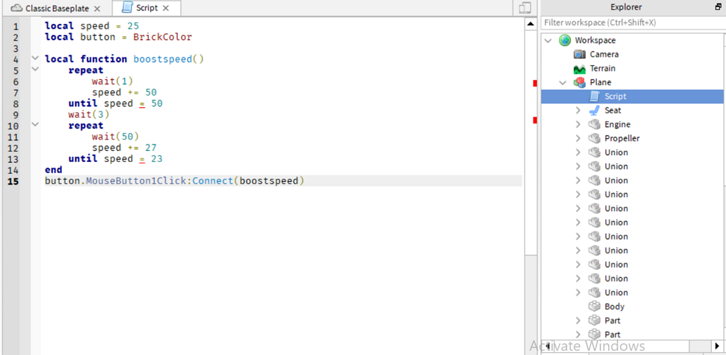 I am having issues making a plane - Scripting Support - Developer Forum ...