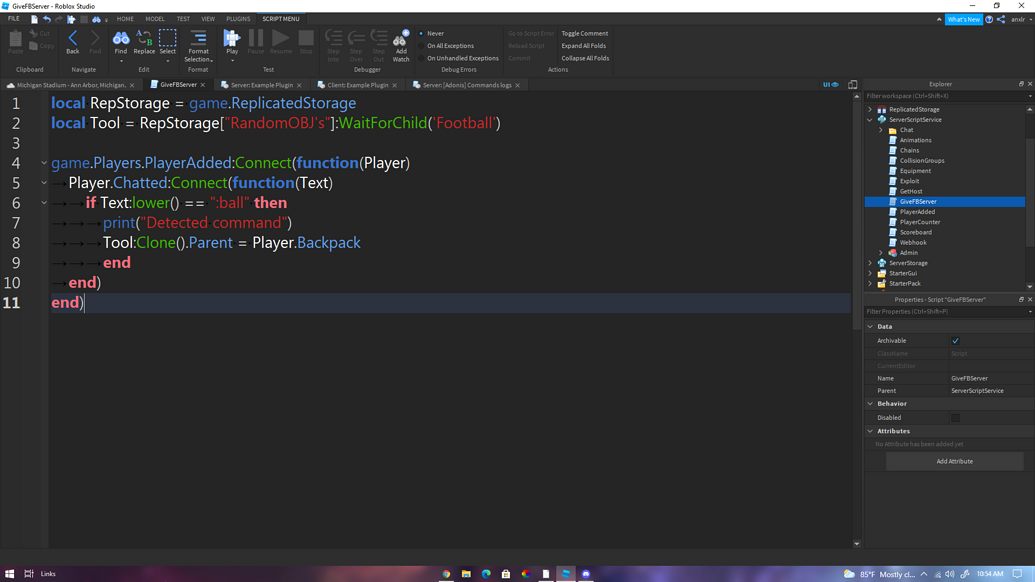 Not giving me tool - Scripting Support - Developer Forum | Roblox