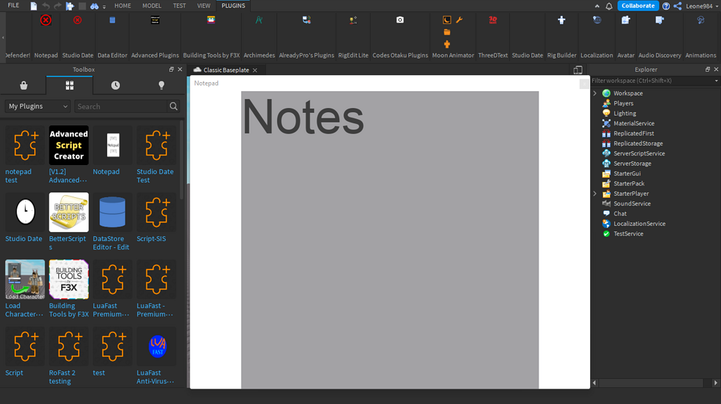 Notepad for Roblox Studio - Community Resources - Developer Forum | Roblox