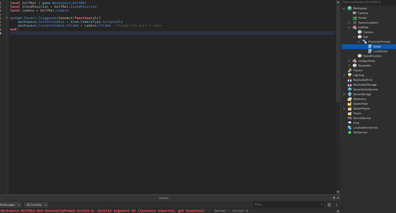 Moving Camera when ProximityPrompt is Triggered - Scripting Support ...