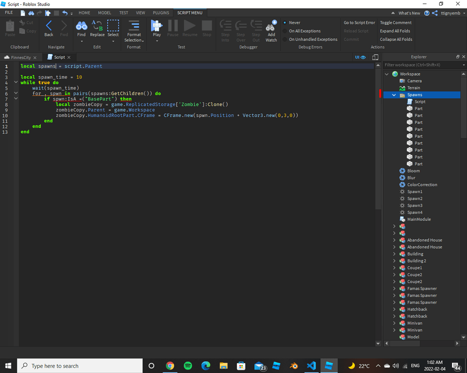 Zombie Spawner Doesnt Work - Scripting Support - Developer Forum | Roblox