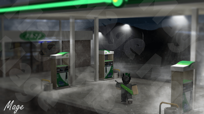 Gas Station No Texture WaterMark