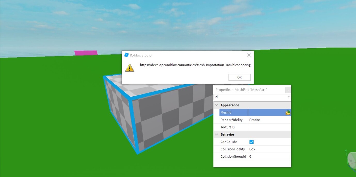 Mesh importing not working - Building Support - Developer Forum | Roblox