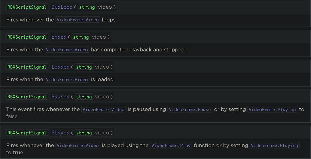 Detect VideoFrame end - Scripting Support - Developer Forum | Roblox