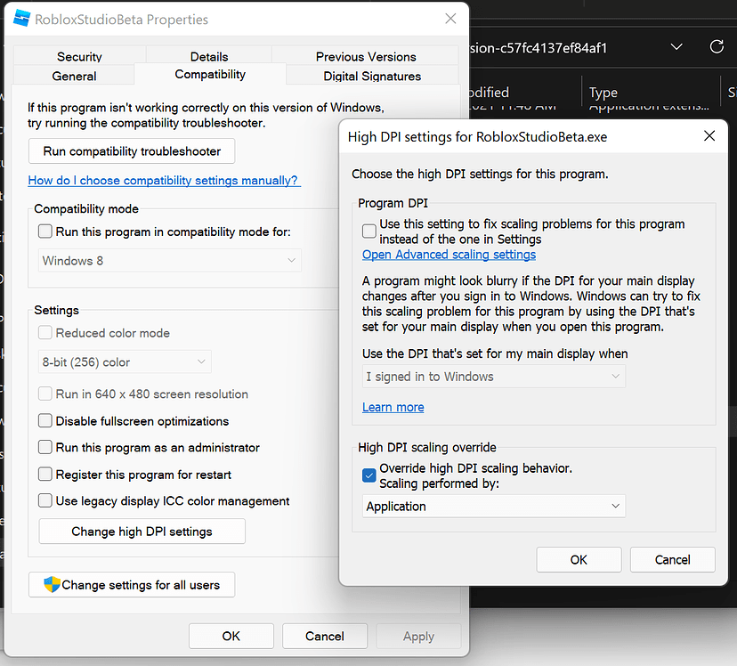 Overriding High DPI Settings to Remove Blurriness Cuts Off Bottom of ...