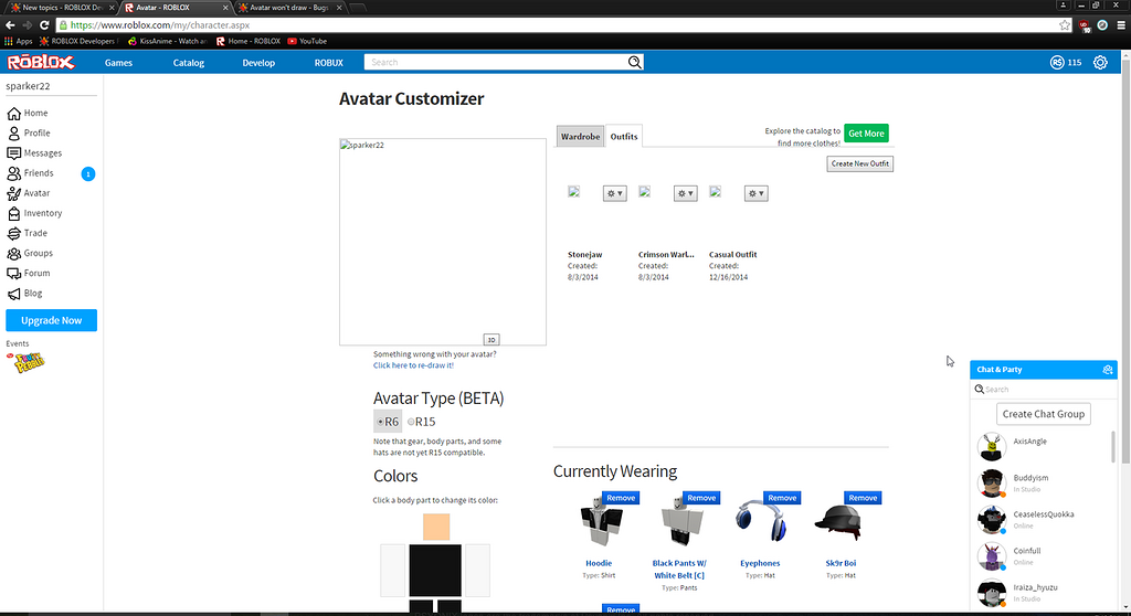 Avatar won't draw - Website Bugs - Developer Forum | Roblox