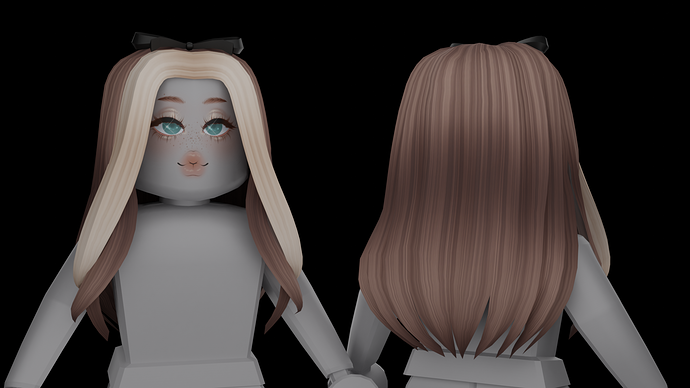 blonde and brown long flowing with bow