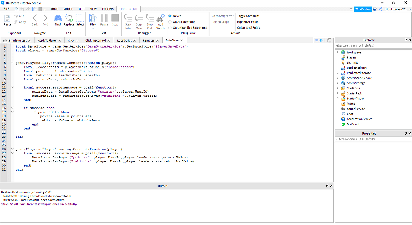 DataStore Not Working - Scripting Support - Developer Forum | Roblox
