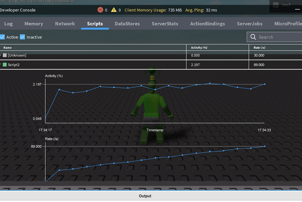 Developer console script rate increases indefinitely - Engine Bugs ...