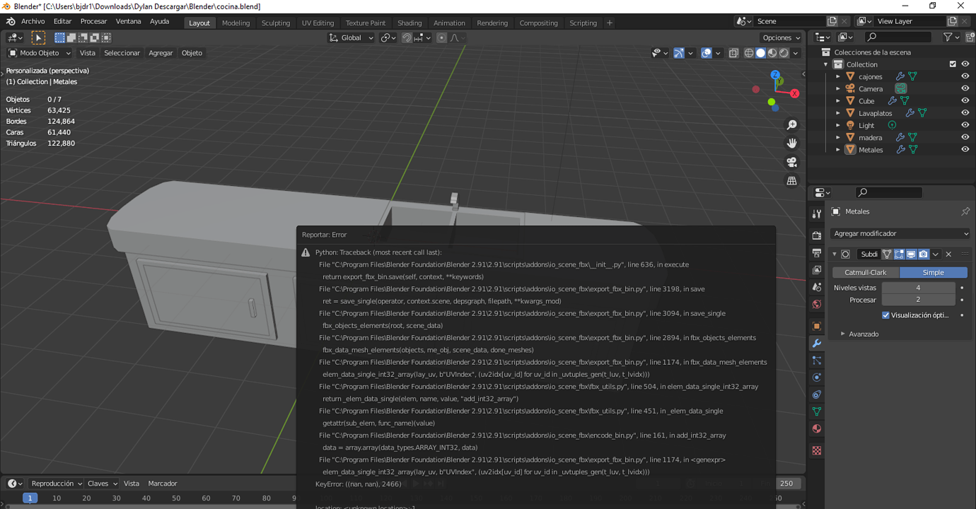 Error when exporting blender model in fbx format - Building Support ...
