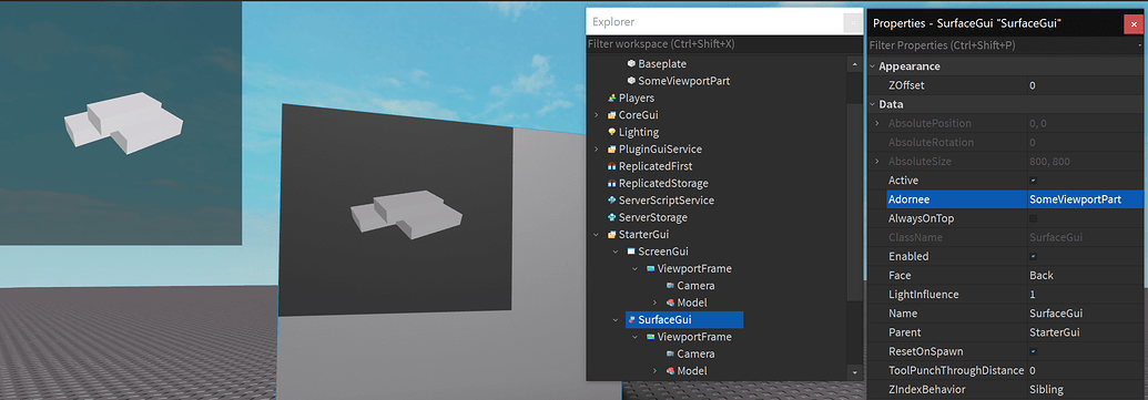 Can I use ViewportFrame in surface gui - Scripting Support - Developer ...
