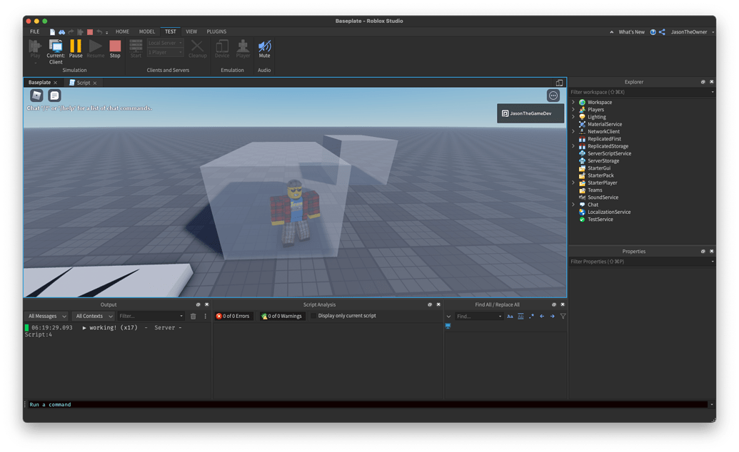 Really basic script not working Scripting Support Developer Forum