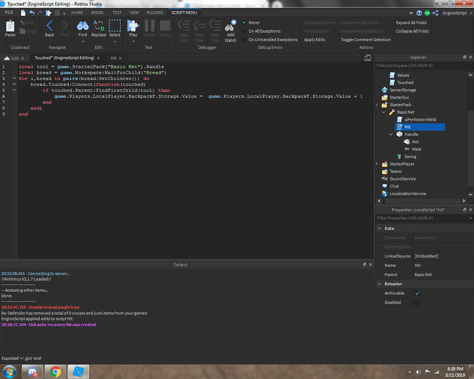 Need Help with a script! - Scripting Support - Developer Forum | Roblox