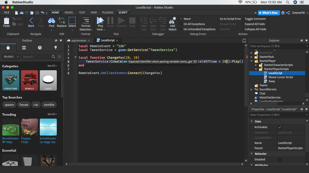 How to make smooth FOV tween script? - Scripting Support - Developer ...