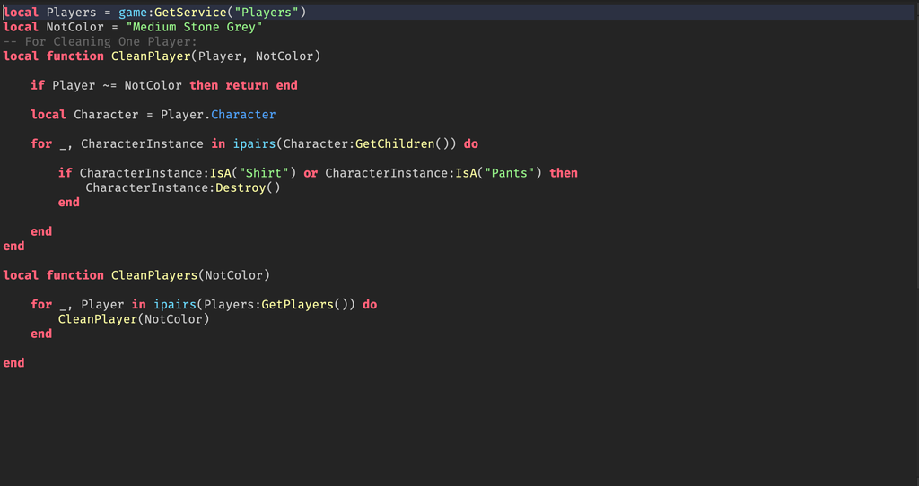 Disabling My Clothing Remover For One Team Scripting Support